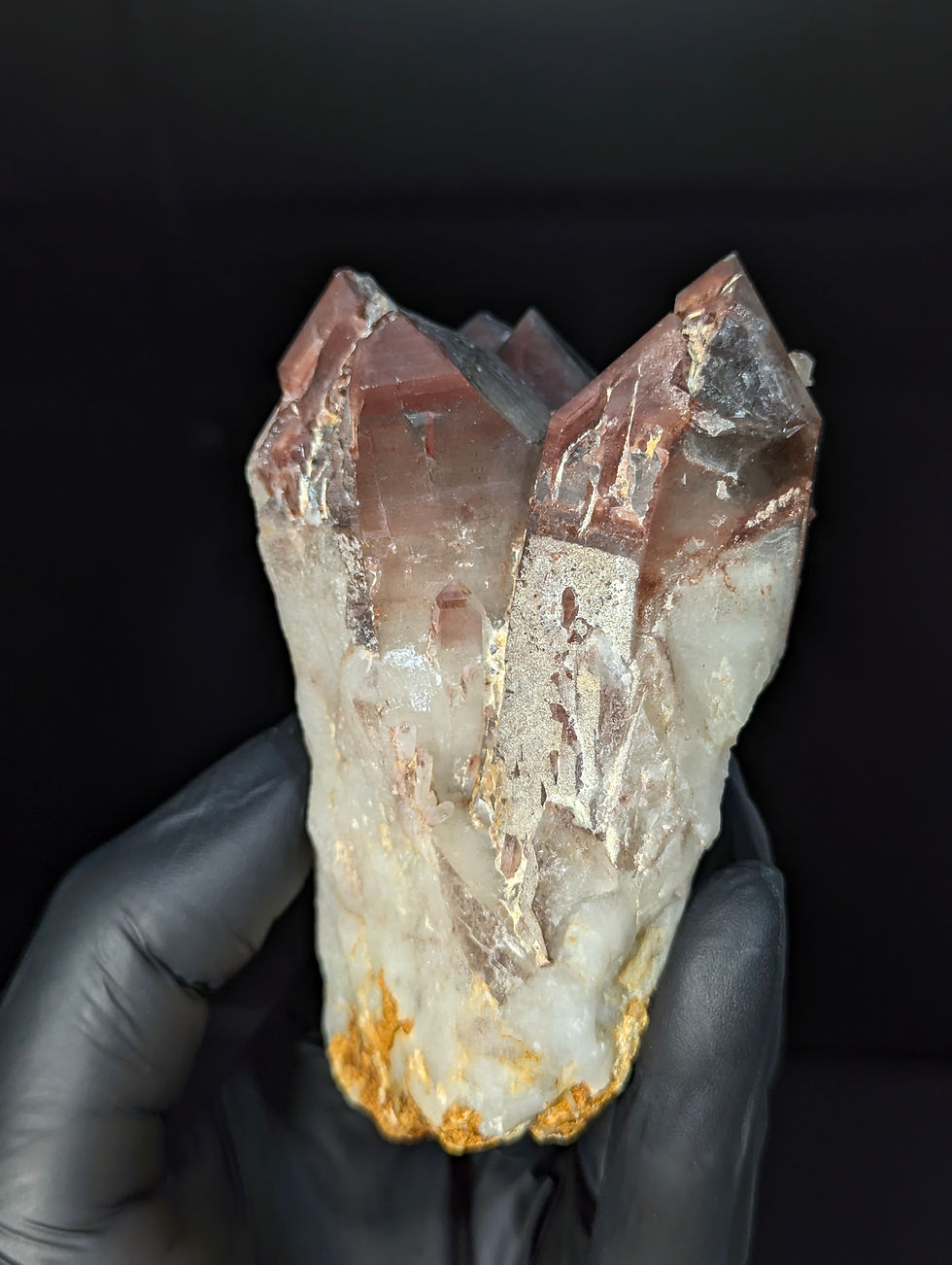 Miniatura: 378 g - Cluster di Quarzo Ematoide – Karoi, Zimbabwe