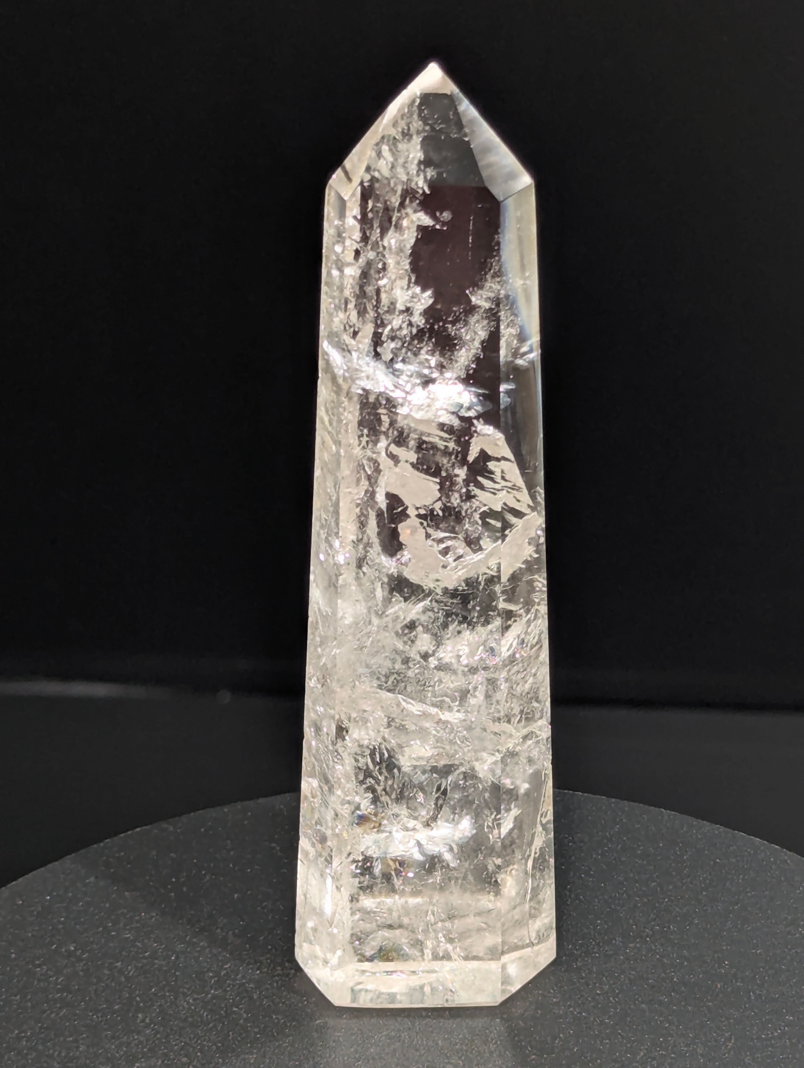 Torre Ice Crackle in Quarzo Naturale – 98 g – Brasile