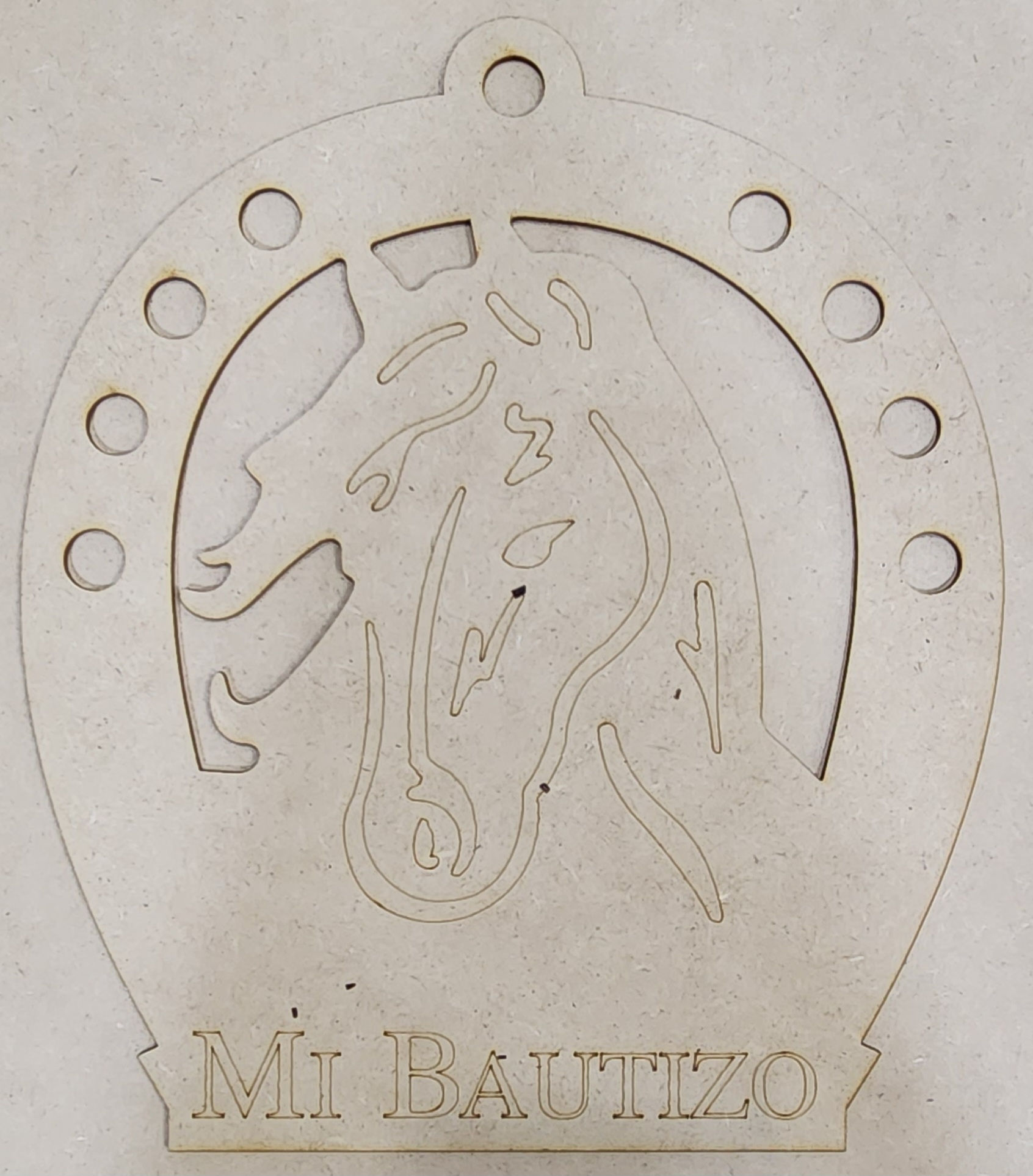 Caballo de bautizo herradura 30 cm