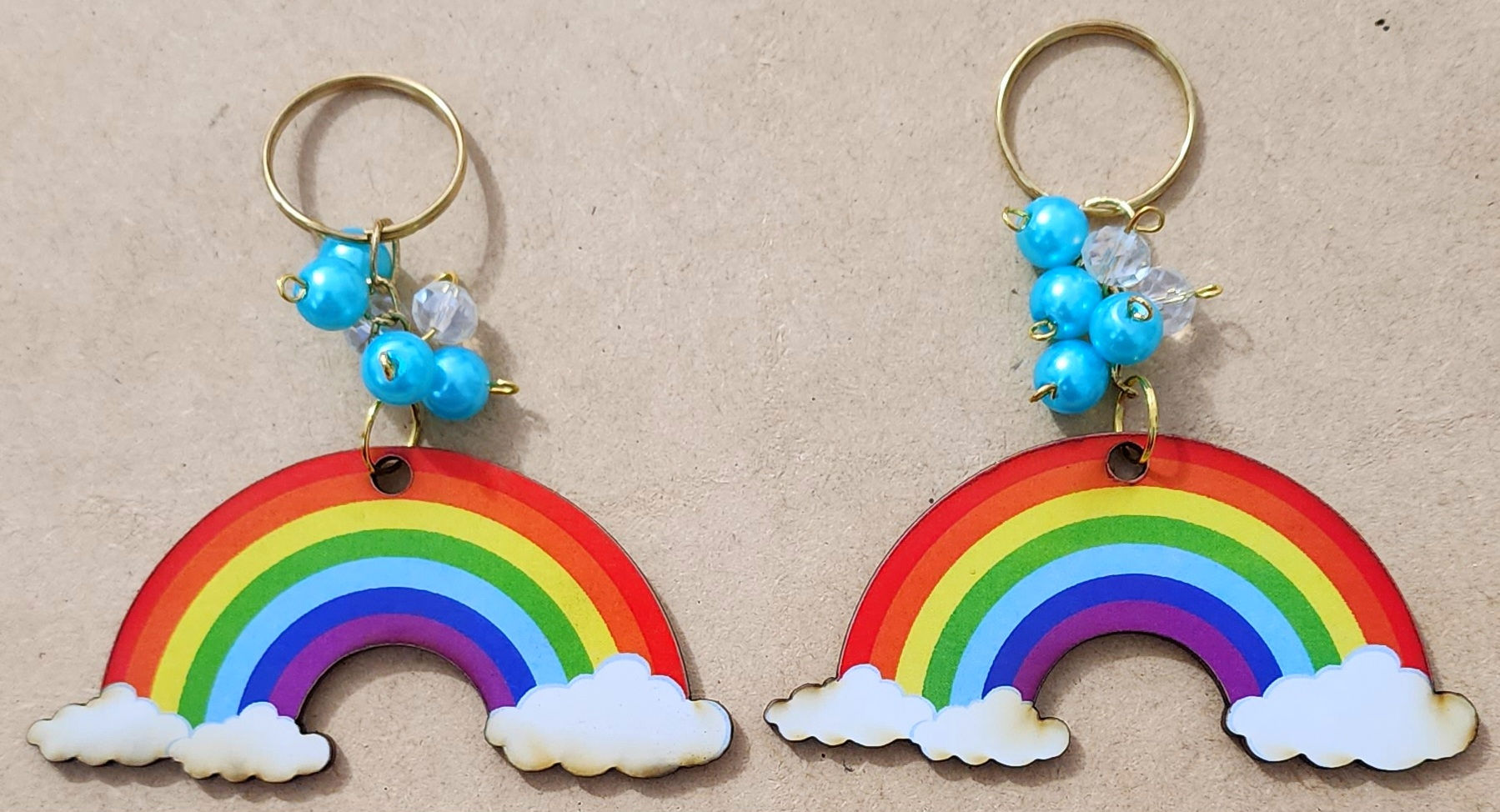 Llaveros arcoiris azul