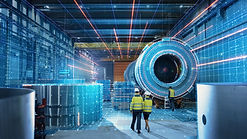 Futuristic Technology Concept_ Team of Engineers and Professionals Workers in Heavy Indust