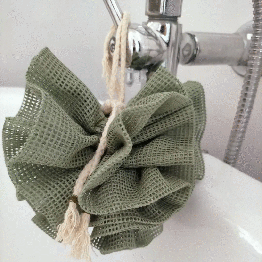 Thumbnail: Cotton Loofah - OLIVE