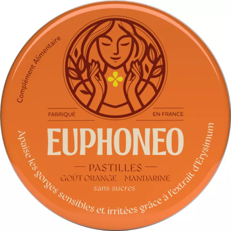 EUPHONEO PASTILLES ORANGE MANDARINE Sans Sucre Bte/50