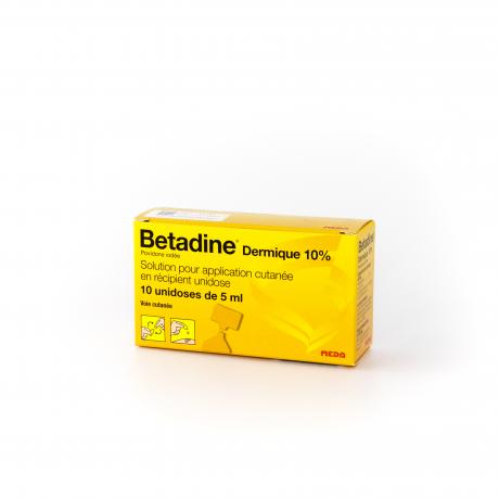BETADINE DERMIQUE 10 % S appl cut en récipient unidose 10Unid/5ml