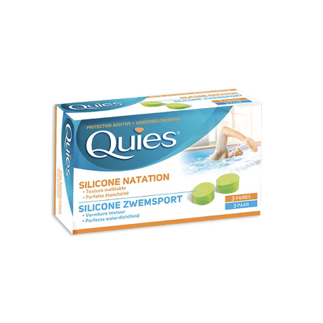 QUIES Protec auditiv natation silic Enf B/3pa