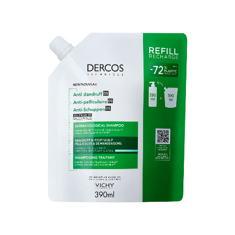 *DERCOS DS Shampooing antipelliculaire cheveux gras Eco-recharge/400ml