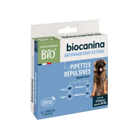 BIOCANINA BIO Pipette répulsive chien >30kg 3Pipettes/5ml