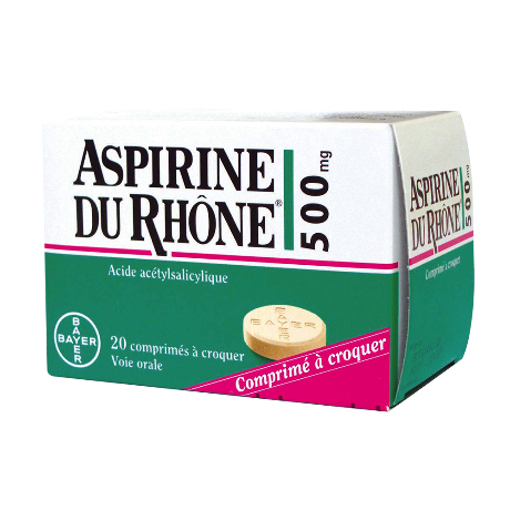 ASPIRINE DU RHONE 500 mg Cpr à croquer Film thermos/20