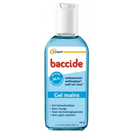 BACCIDE Gel main désinf ss rinç Fl/100ml