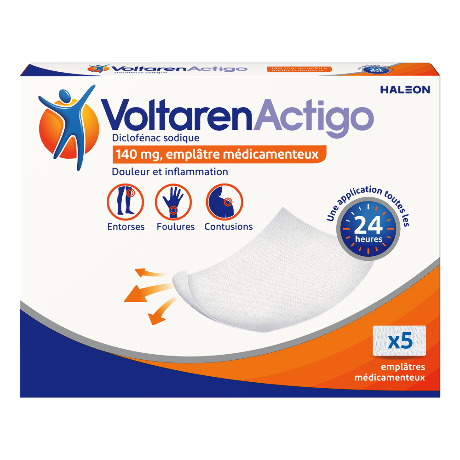 VOLTARENACTIGO 140 mg Emplâtre médic Sach/5