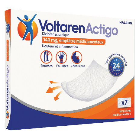 VOLTARENACTIGO 140 mg Emplâtre médic Sach/7