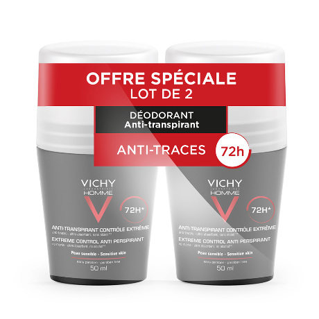 *VICHY HOMME Déod antitransp 72H 2Billes/50ml