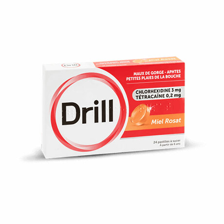 DRILL Past à sucer miel rosat Plq/24