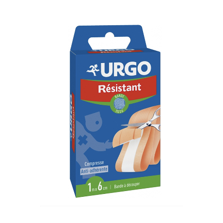 URGO RESISTANT Pans bde décou antisep 6cmx1 m