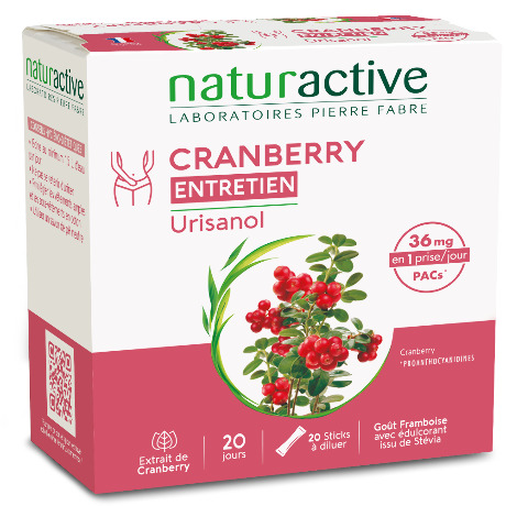 NATURACTIVE CRANBERRY ENTRETIEN URISANOL Pdr 20Sticks/10ml