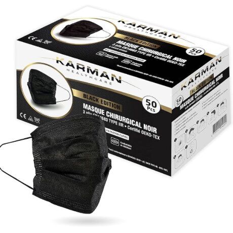 Masque noir Type 2R Bte 50 Karman