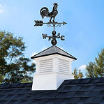 Cupola with Black Rooster Weathervane
