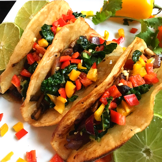 Chipotle Lime Mushroom Tacos with Kale