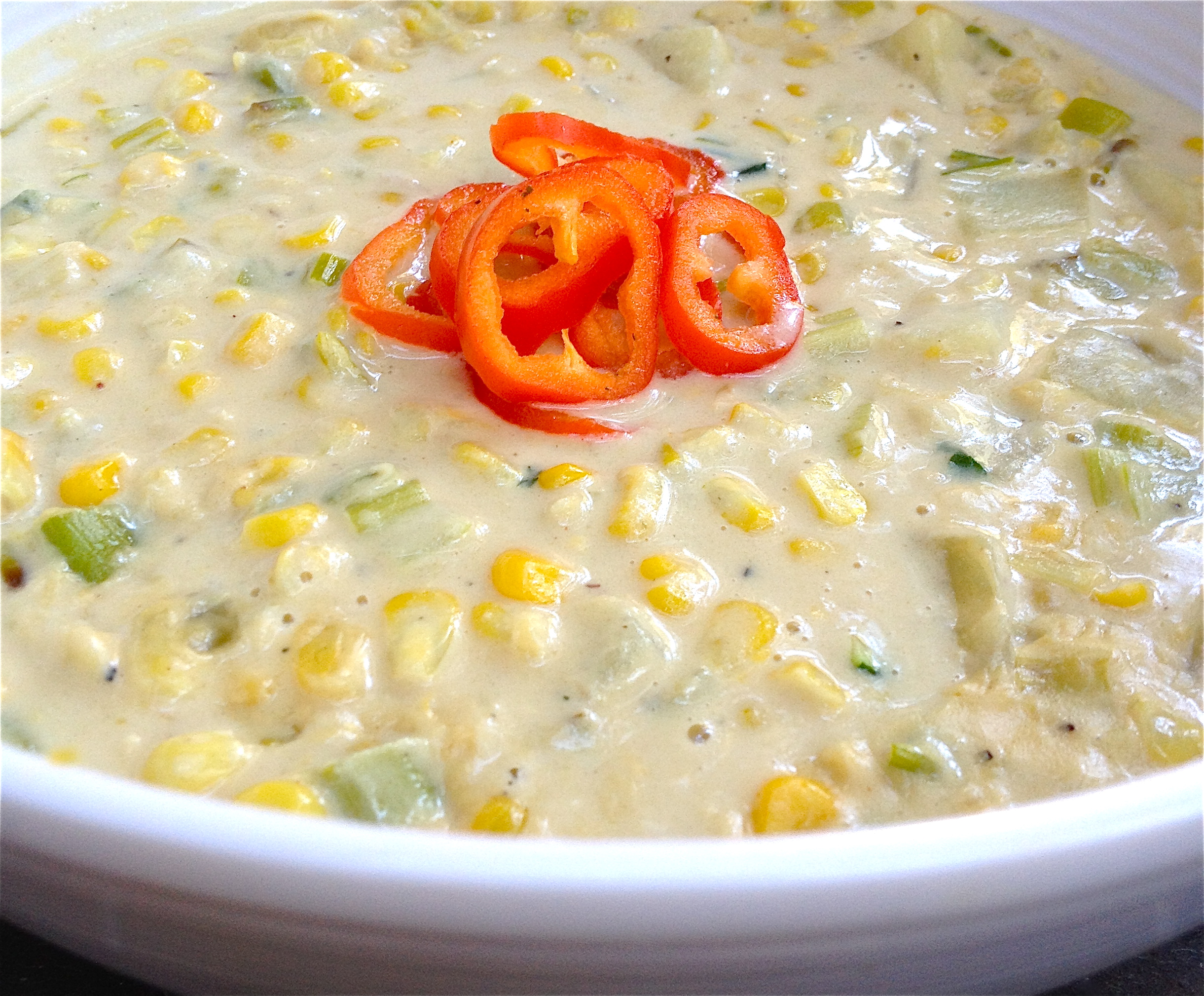 Super Creamy Corn Chowder with Leeks and Potatoes!! Let's Be Vegan