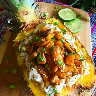 Pineapple Teriyaki King Oyster Mushrooms!