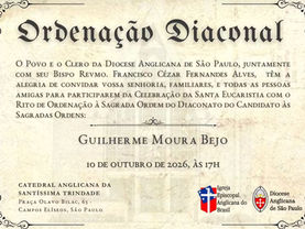 Convite à Ordenação Diaconal de Guilherme M. Bejo