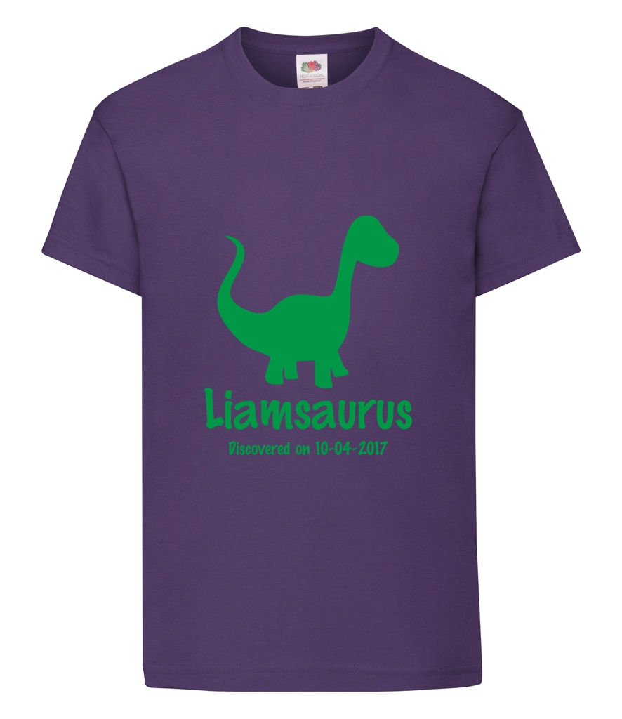 Thumbnail: Personalised dinosaur childrens t-shirt