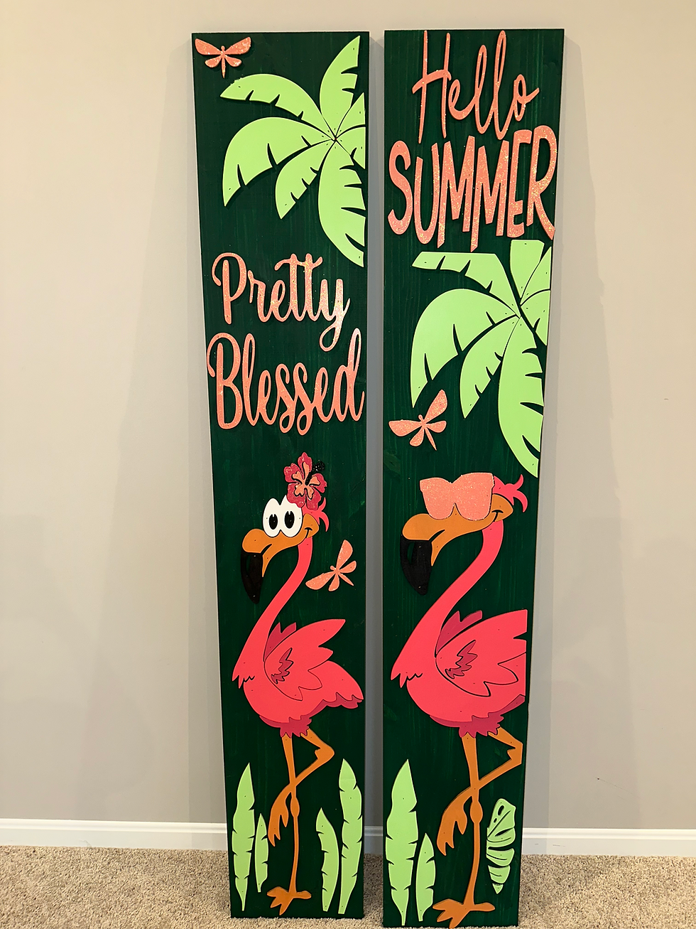 Thumbnail: 6ft tall Flamingo Welcome Sign (Sunglasses)