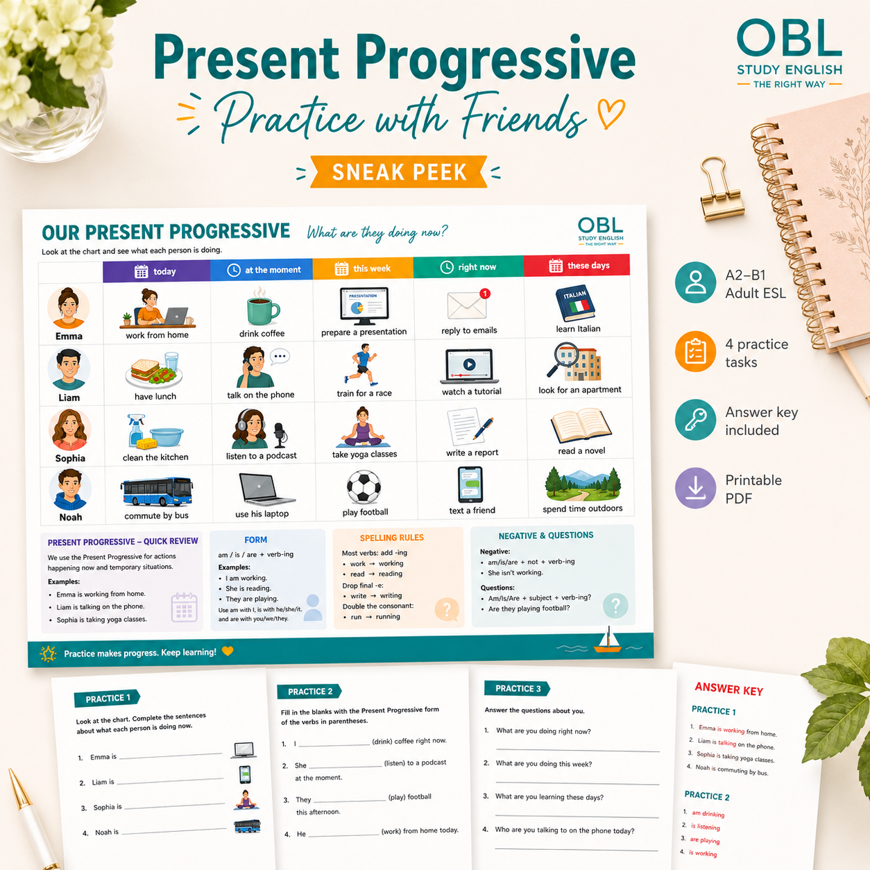 đŸª„Present Progressive - Practice with Friends