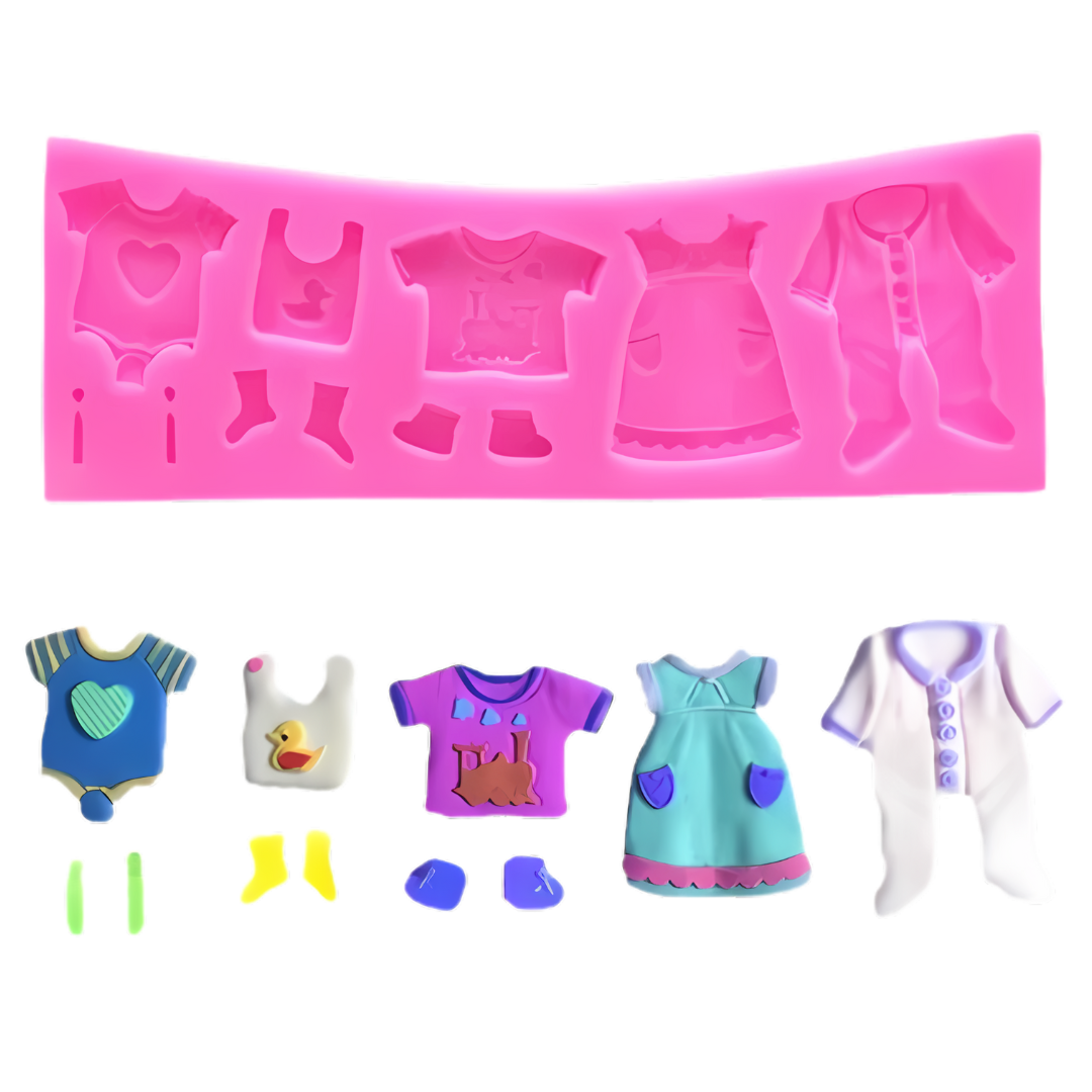 MOLDE SILICONA ROPITA DE BEBE