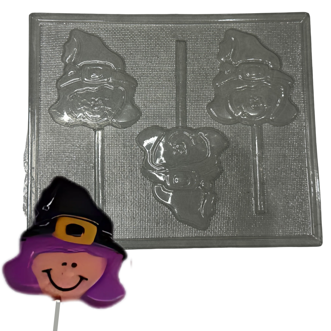 MOLDE ACETATO BRUJA FELIZ PALETA X3