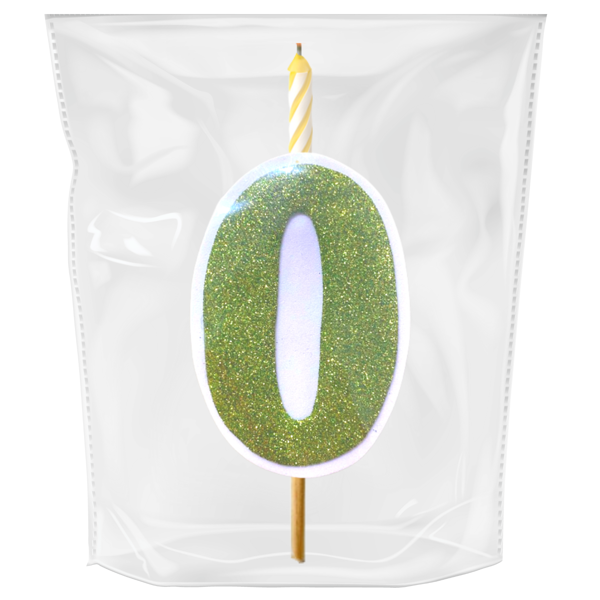 VELA EN FOAMY ESCARCHADA VERDE #0