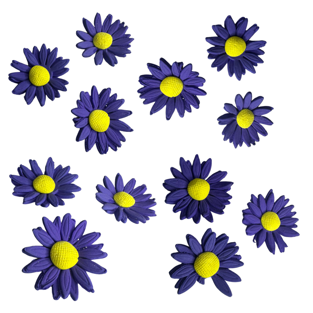 MARGARITAS MORADAS EN PASTILLAJE