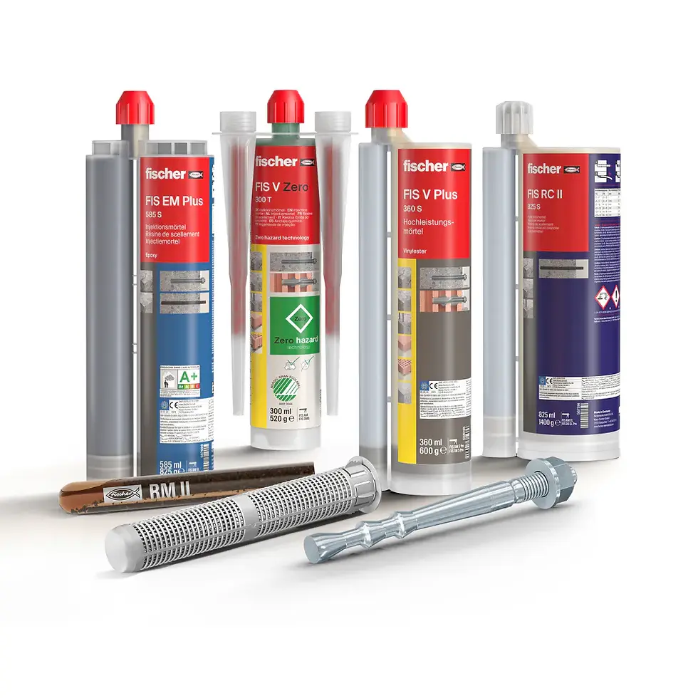 Fischer injection mortar cartridges and anchors
