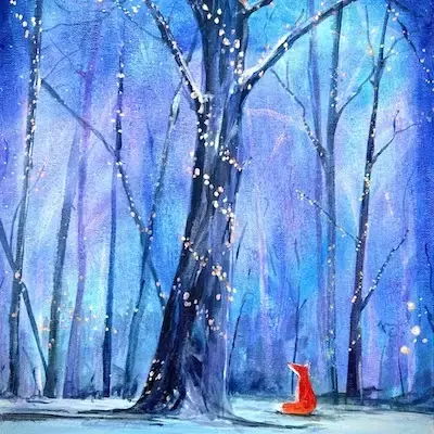 Fox in a Forest of Fairy Lights at The Alchemist, Edinburgh