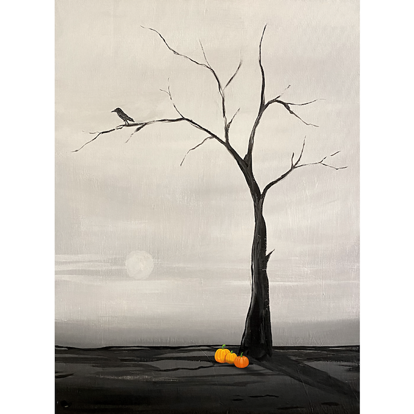 Paint a spooky tree - Online painting event