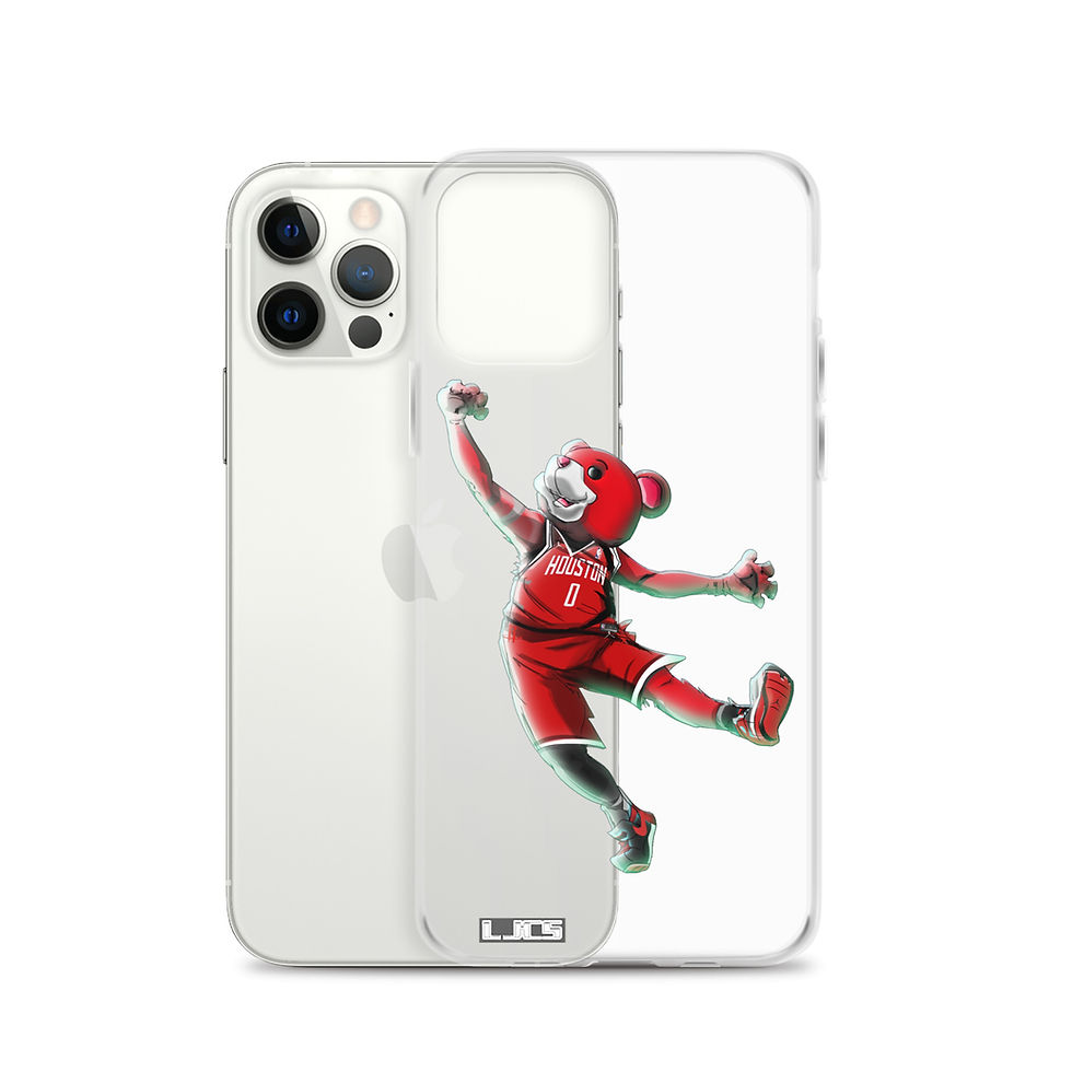 Thumbnail: Houston Rockets Clutch Mascot (Red) Clear Case for iPhone®