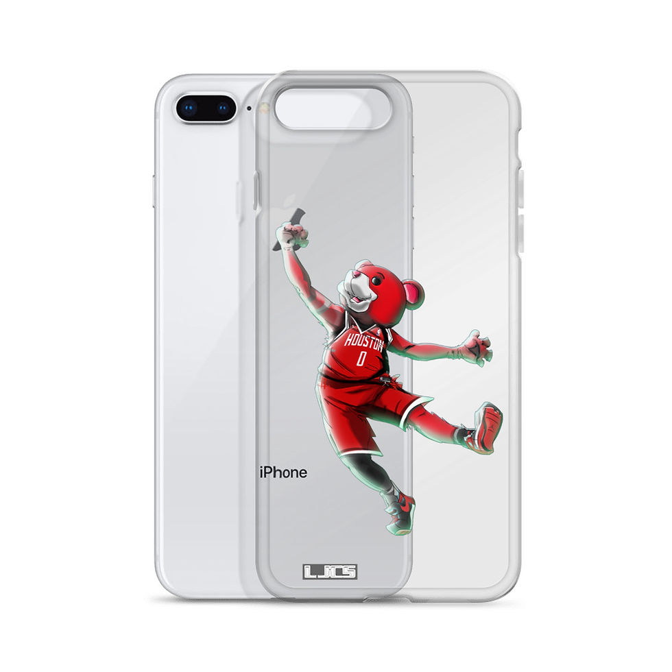 Thumbnail: Houston Rockets Clutch Mascot (Red) Clear Case for iPhone®