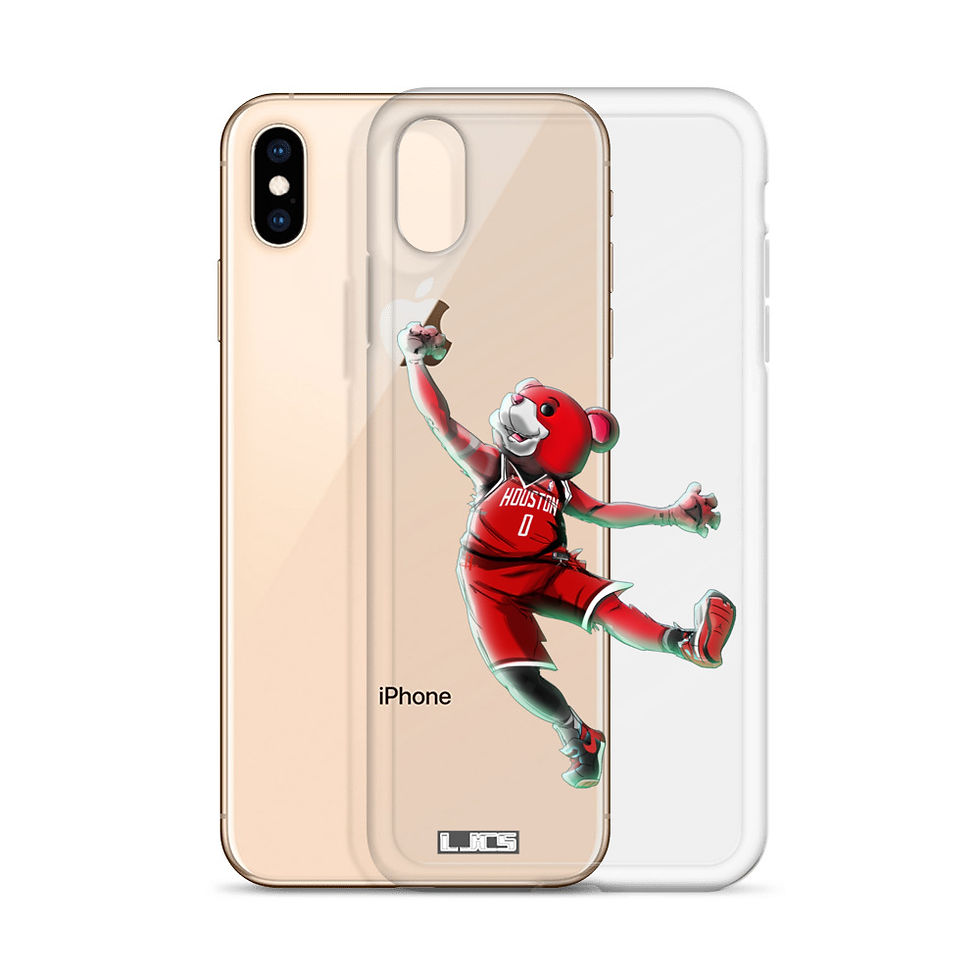 Thumbnail: Houston Rockets Clutch Mascot (Red) Clear Case for iPhone®