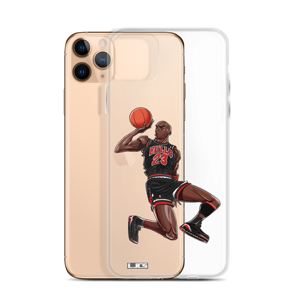 Thumbnail: Michael J. Jordan (Chicago Bulls Champion Edition Black Jersey) iPhone Case