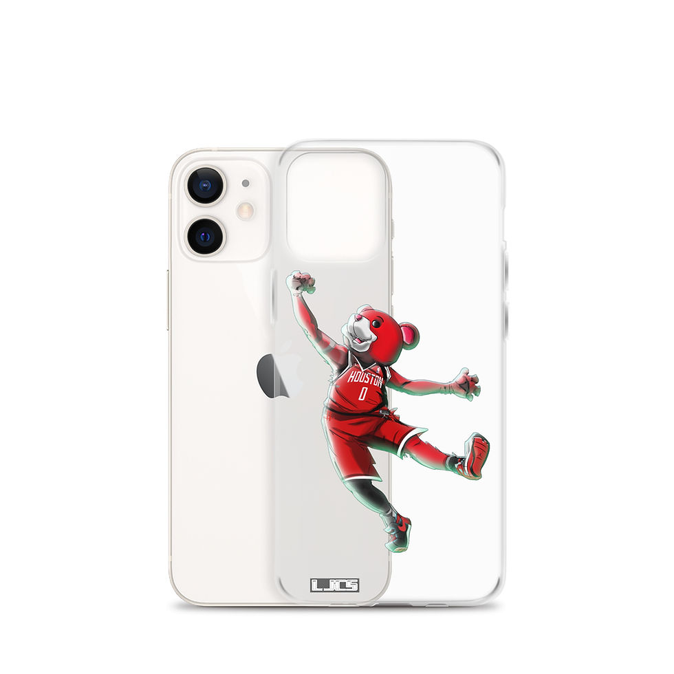Thumbnail: Houston Rockets Clutch Mascot (Red) Clear Case for iPhone®