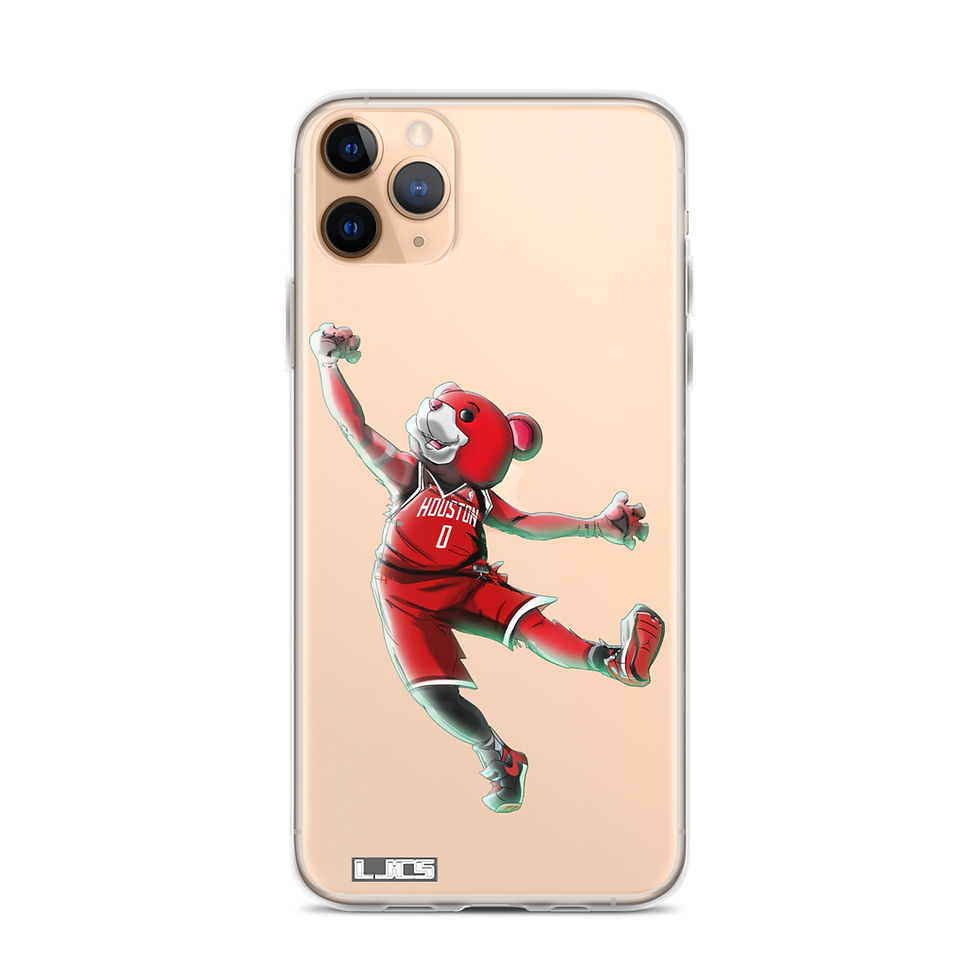 Thumbnail: Houston Rockets Clutch Mascot (Red) Clear Case for iPhone®