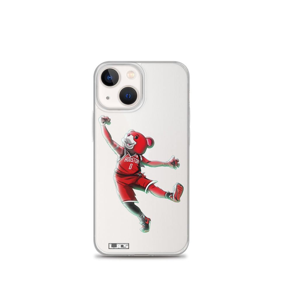 Thumbnail: Houston Rockets Clutch Mascot (Red) Clear Case for iPhone®