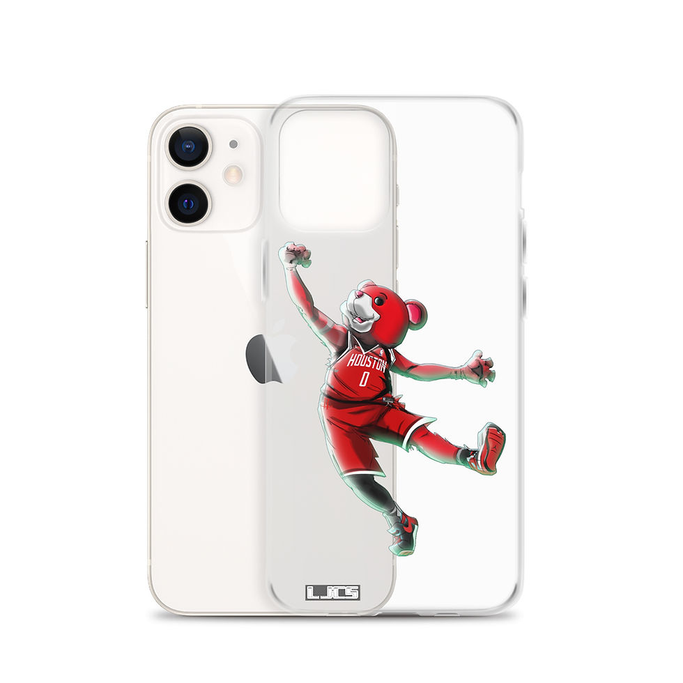 Thumbnail: Houston Rockets Clutch Mascot (Red) Clear Case for iPhone®
