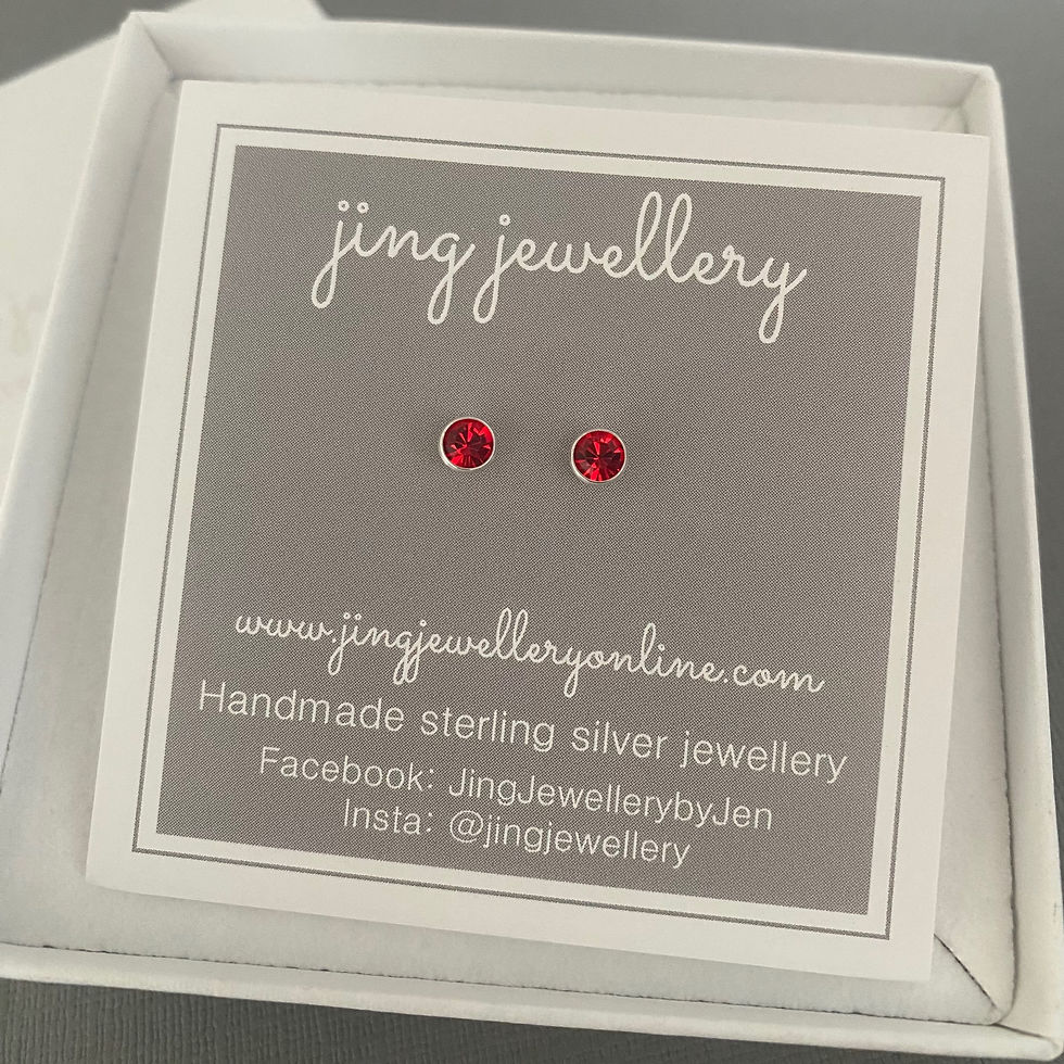 Thumbnail: Sterling Silver Ruby Red Studs
