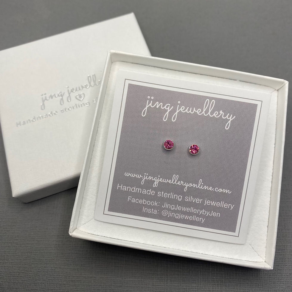 Thumbnail: Sterling Silver Pink Sparkly Stud