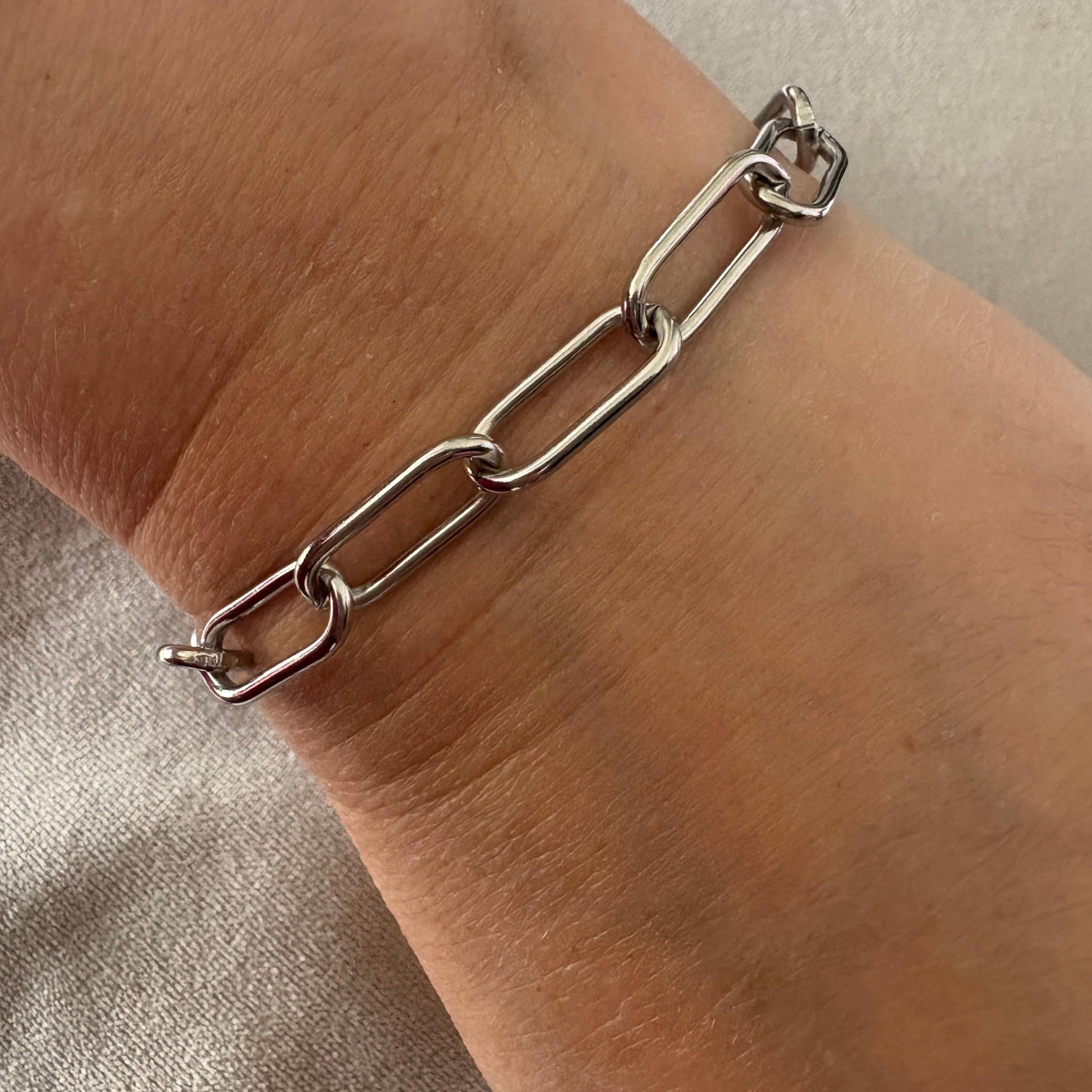 Stainless Steel Paperclip Chain Bracelet