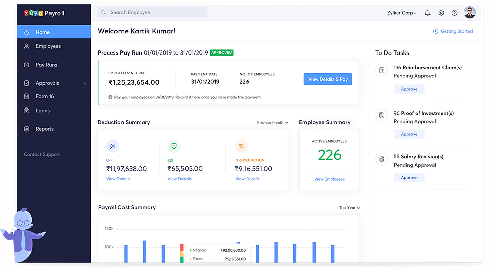 Zoho Payroll implementation - integration Partner