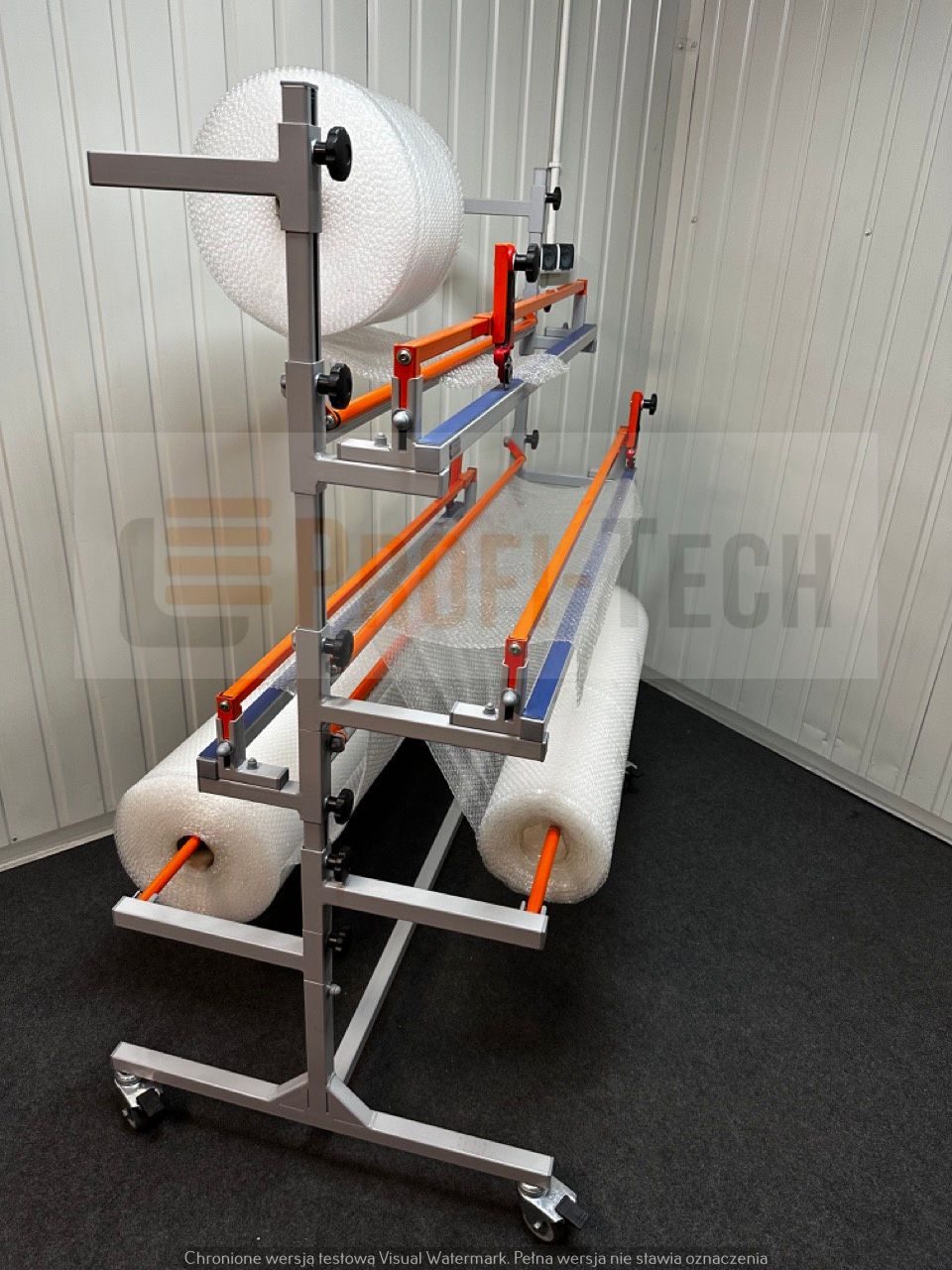 Stojak odwijak na folię potrójny moduł cięcia