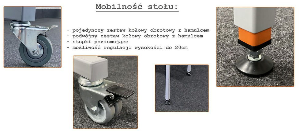 Miniatura: Stół do pakowania RAL 9003 Biały 120x64x120 cm