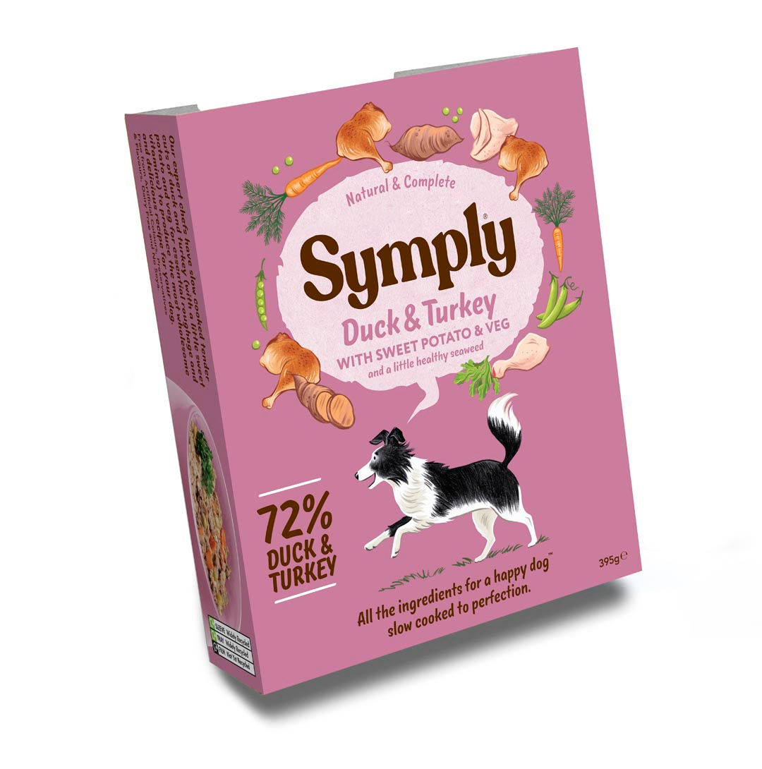 Symply Duck & Turkey Wet Dog Food Trays 395g x 7